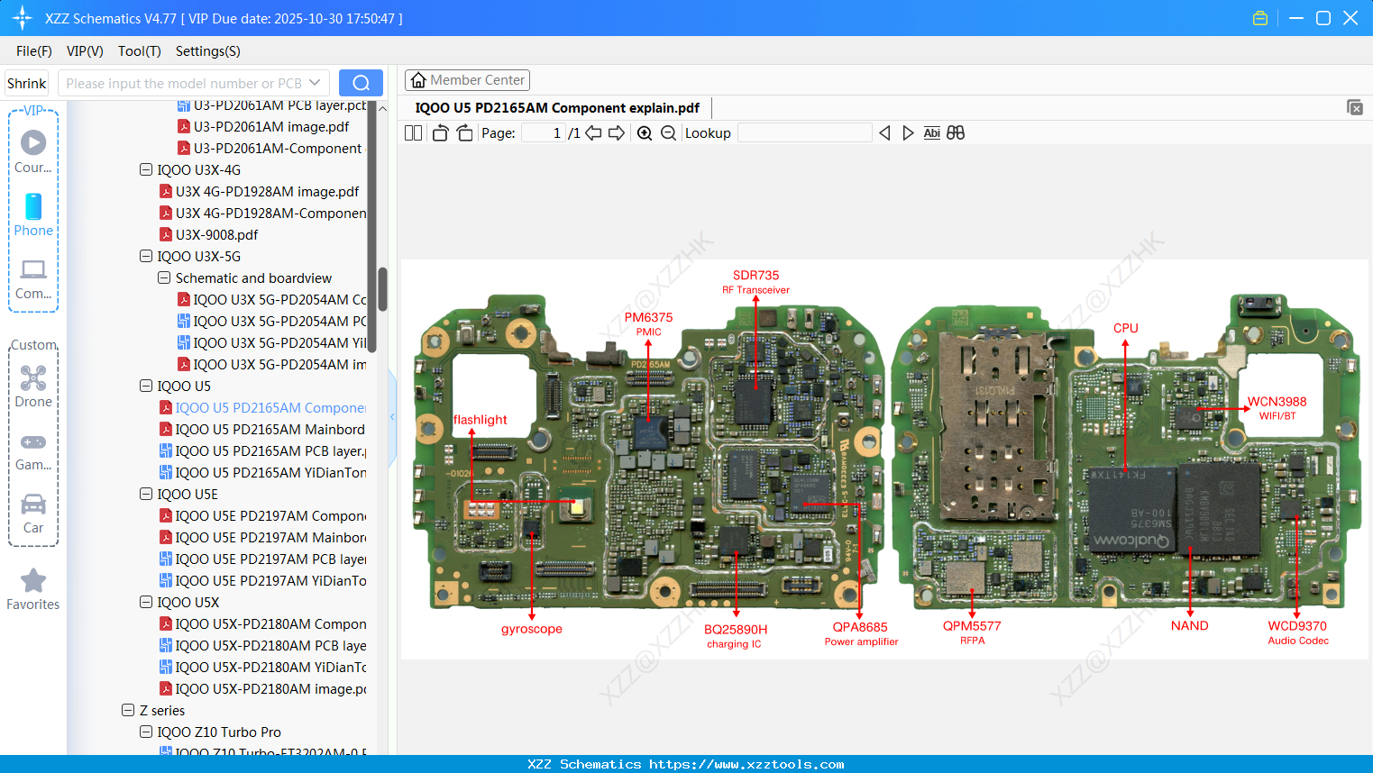VIVO IQOO U5 PD2165AM Component Explain